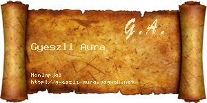 Gyeszli Aura névjegykártya